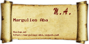 Margulies Aba névjegykártya